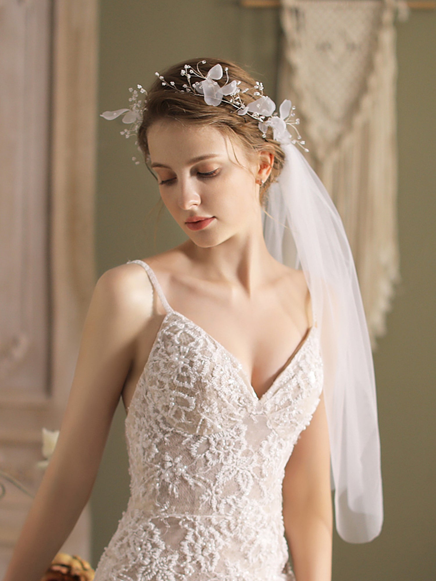 【ts200jd】フラワーワイヤーアクセミディアムベール【長さ約56cm】