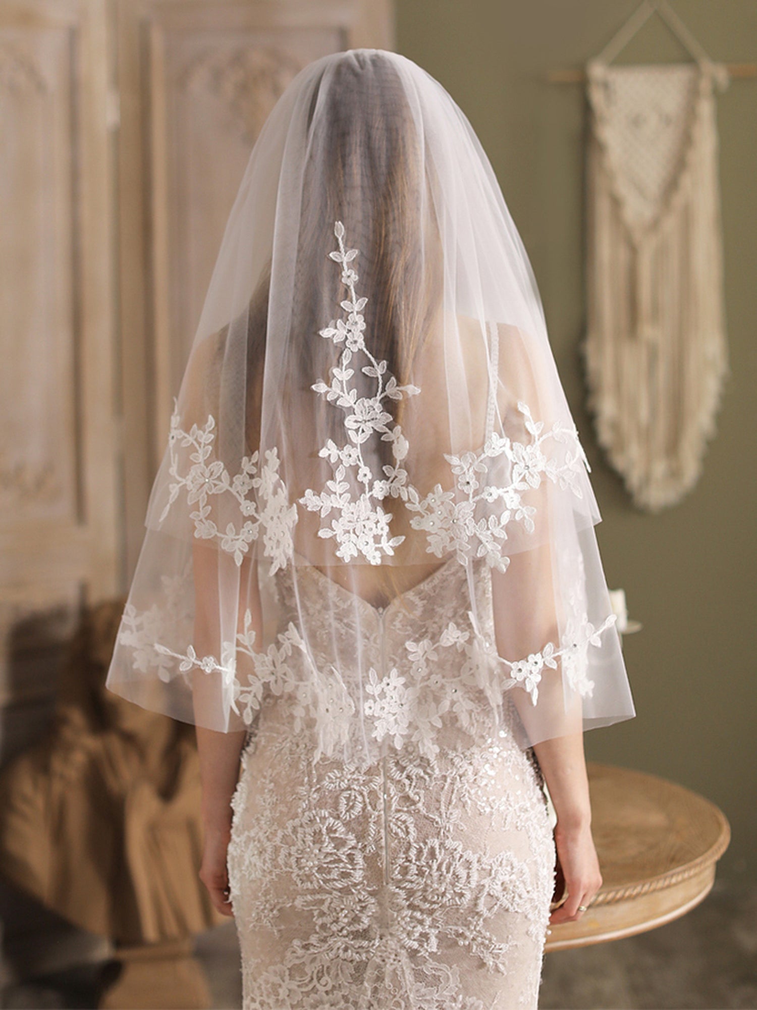 【ts192jd】リーフフラワーミディアムベール コーム付き 【長さ:約60cm/80cm ・ 幅は約120cm】