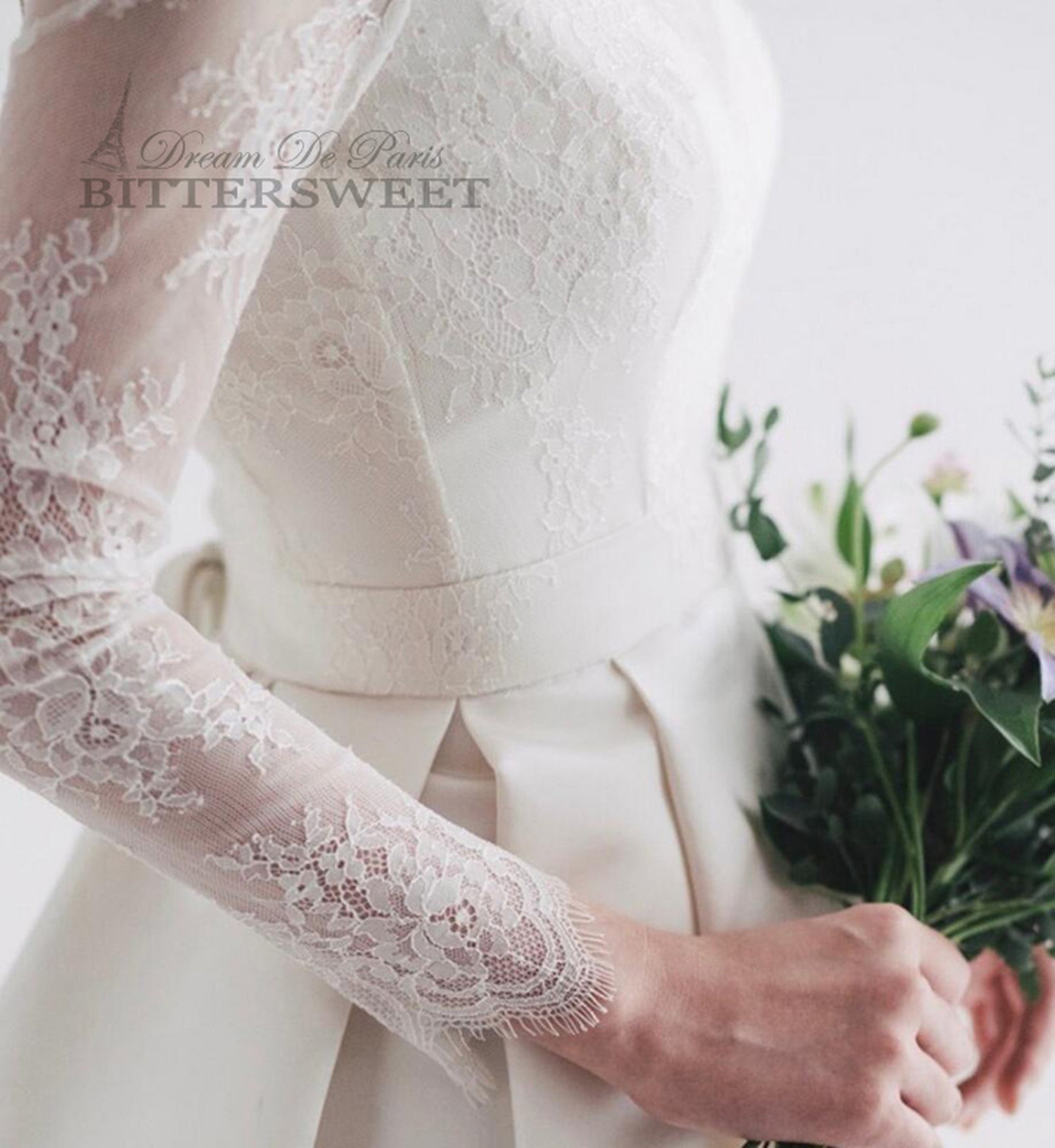 【wd140jx】レースロングスリーブバックオープンドレス Aライン