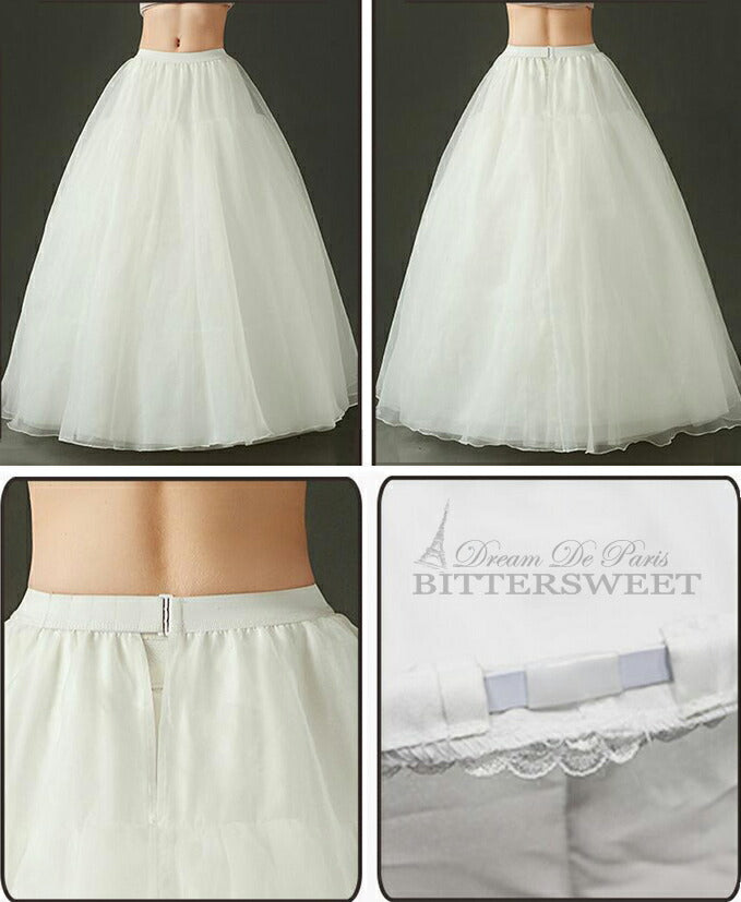 【in10ly】豪華なロングパニエ 丈は約110cm 3段パニエ パニエ 大人 ロング aライン ウェディング ウエディング ロングパニエ ボリュームアップ 折りたたみ可【直径は約60cm・80cm・100cm】【丈は約110cm】