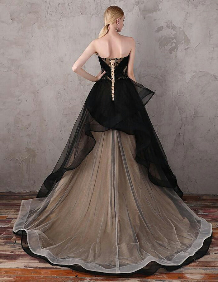 【kd102wz】バイカラーハートカットチュールカラードレス