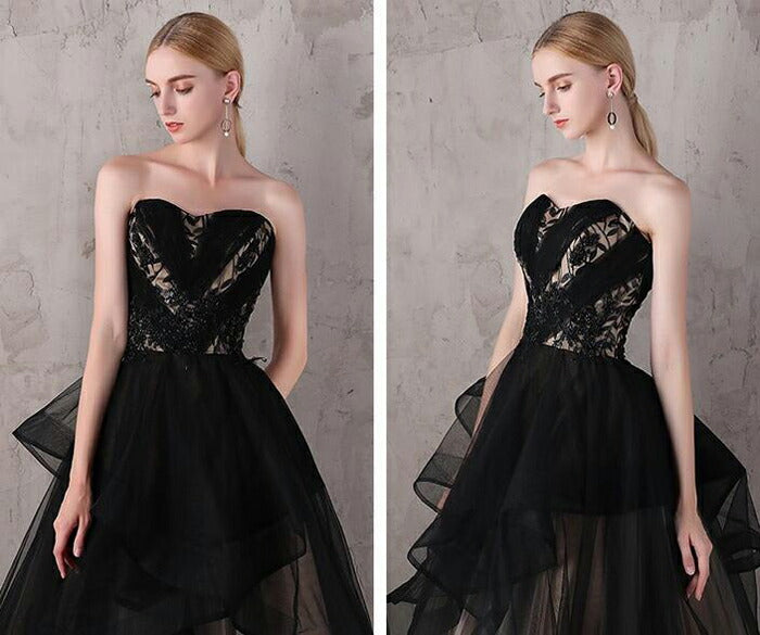 【kd102wz】バイカラーハートカットチュールカラードレス