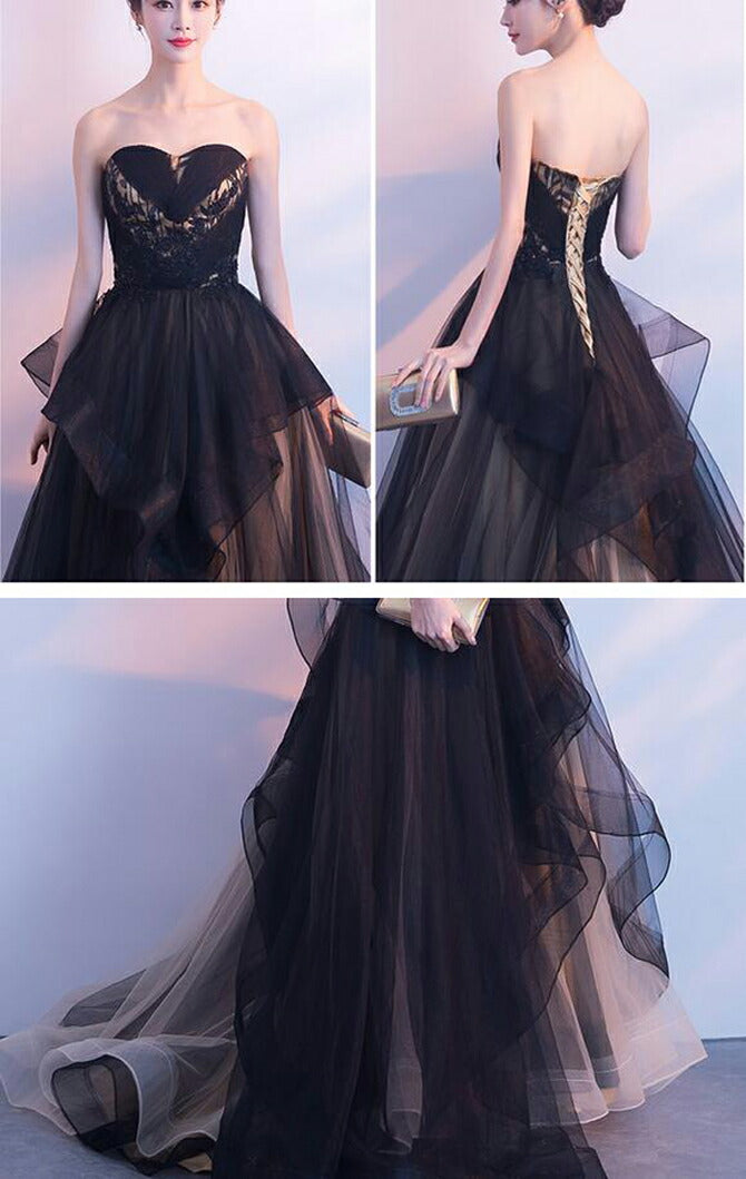 【kd102wz】バイカラーハートカットチュールカラードレス