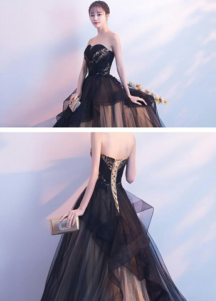 【kd102wz】バイカラーハートカットチュールカラードレス