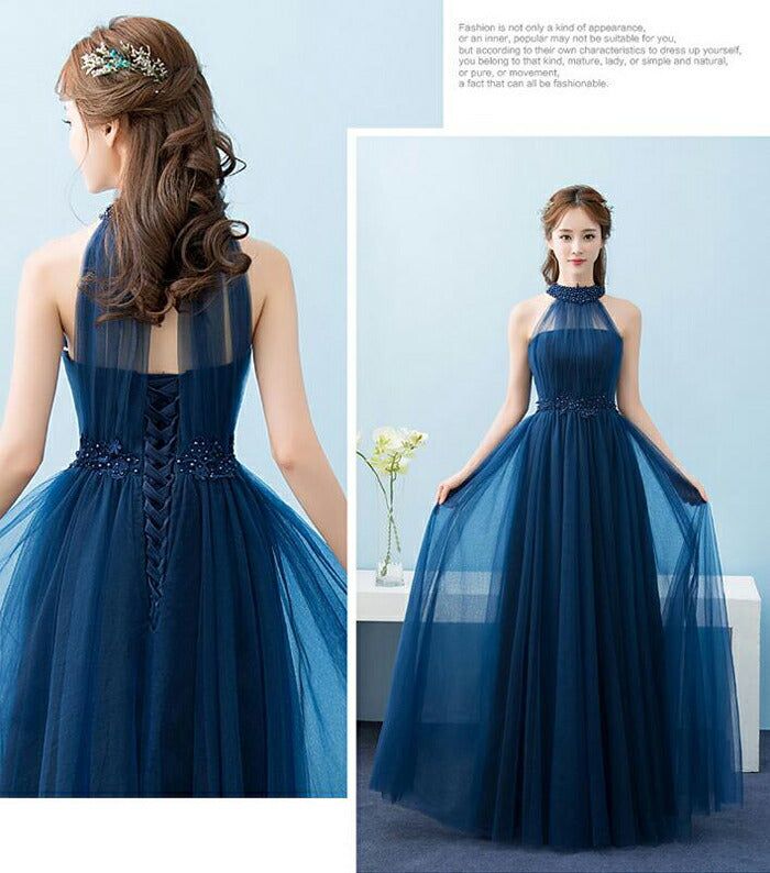 【kd105wz】アメリカンスリーブチュールネイビードレス