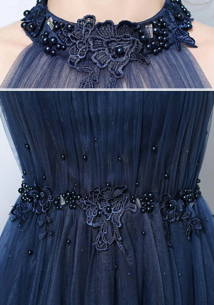 【kd105wz】アメリカンスリーブチュールネイビードレス