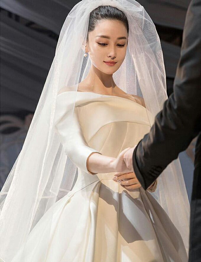 【ts114tm】パイピングロングベール 2カラー コーム付き 【長さ約0.9m/3m】【幅3m】