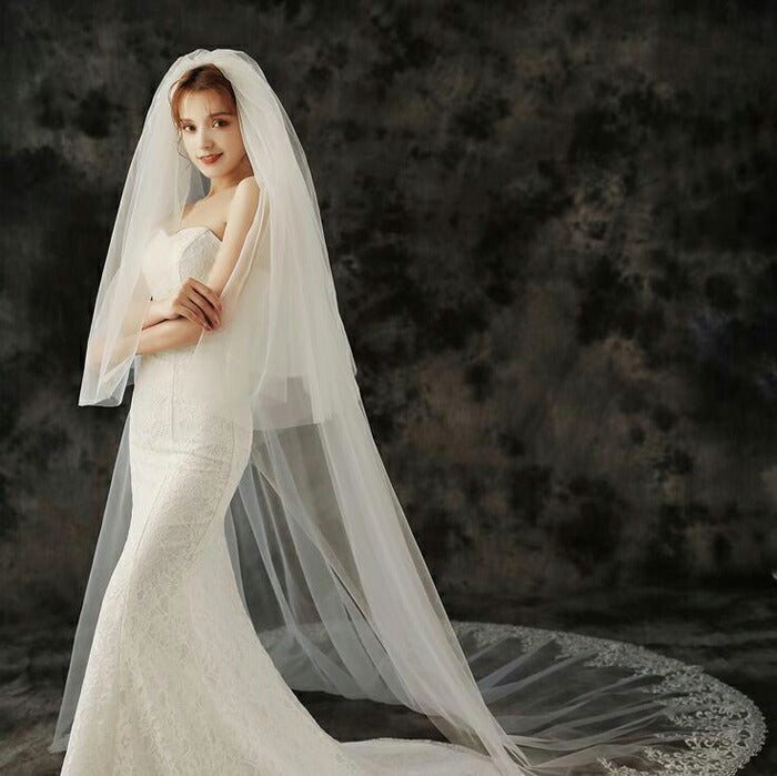 【ts137qq】グレースリーフロングベール 2カラー コーム付き【長さ:約0.8m/3m・幅:約3m】