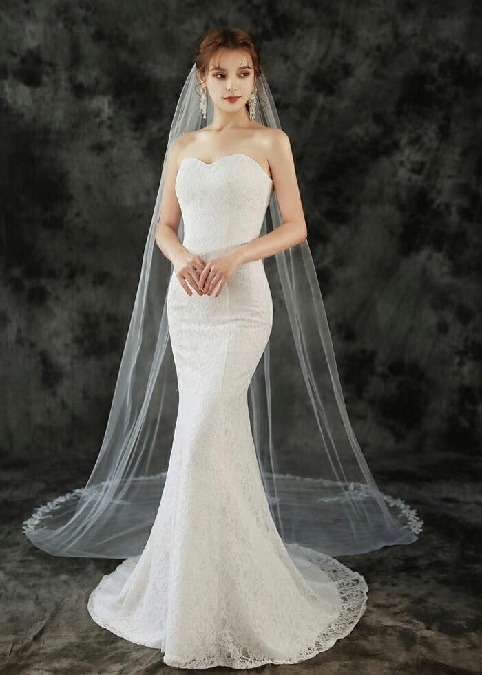 【ts138qq】ラウンドレースロングベール 1層タイプ コーム付き【幅:1.5m/長さ:3m】