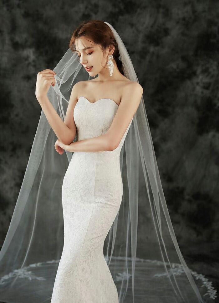 【ts138qq】ラウンドレースロングベール 1層タイプ コーム付き【幅:1.5m/長さ:3m】