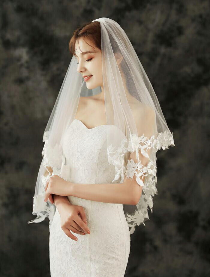 【ts143qq】ケミカルレースミディアムベール 2カラー コーム付き【長さ:約60cm/90cm・幅:約1.5m】