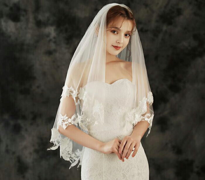 【ts143qq】ケミカルレースミディアムベール 2カラー コーム付き【長さ:約60cm/90cm・幅:約1.5m】