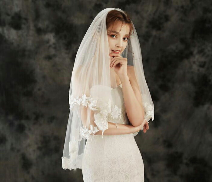 【ts143qq】ケミカルレースミディアムベール 2カラー コーム付き【長さ:約60cm/90cm・幅:約1.5m】