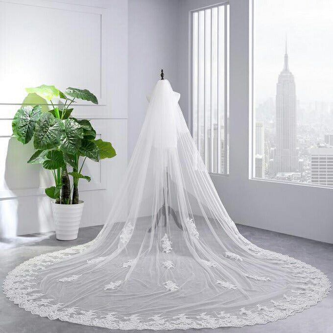 【ts162hg】ルミエールレースベール 2カラー コーム付き 【長さ:約 0.8m/3.5m・幅:約3m】