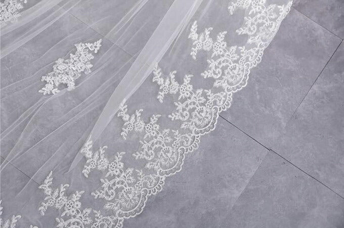 【ts162hg】ルミエールレースベール 2カラー コーム付き 【長さ:約 0.8m/3.5m・幅:約3m】