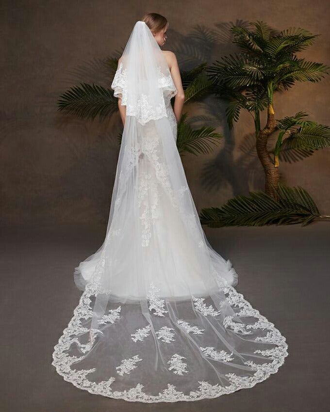 【ts175hg】楕円チュールレースロングベール 2カラー コーム付き【長さ:約80cm/300cm・幅:約150cm】