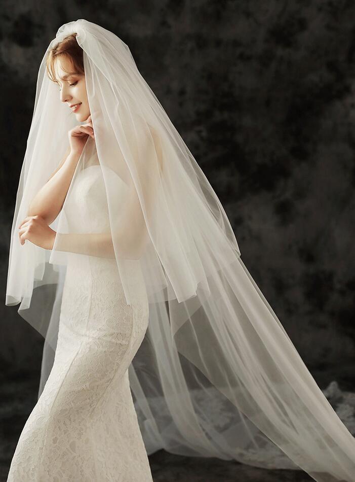 【ts181】シンフォニーレースカテドラルロングベール コーム付き【長さ:約0.8m/3m・幅:約3m】)