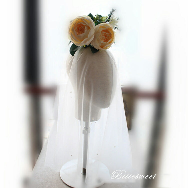 【ts36jd】ラインストーンショートベール コーム付き【長さ60cm/80cm】