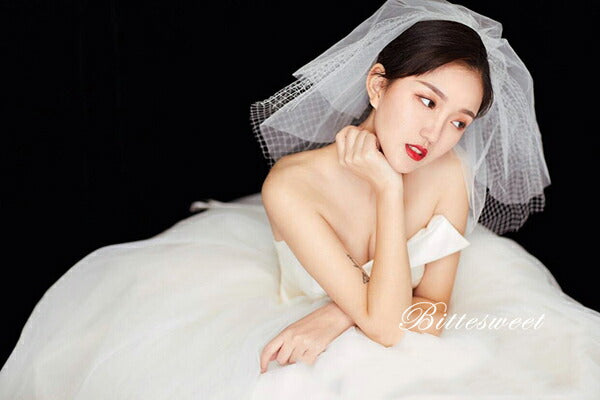 【ts37jd】ネットオーガンジーショートベール コーム付き