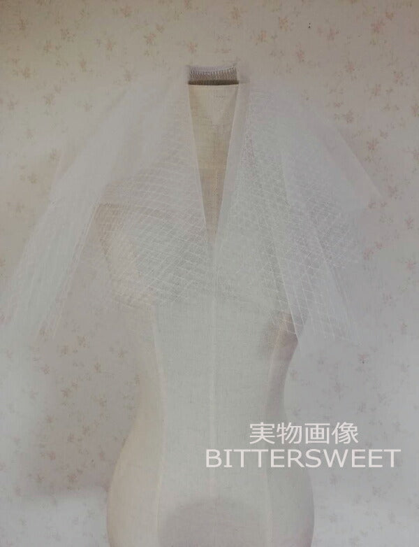 【ts37jd】ネットオーガンジーショートベール コーム付き