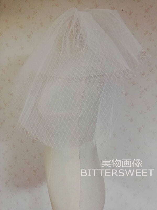 【ts37jd】ネットオーガンジーショートベール コーム付き