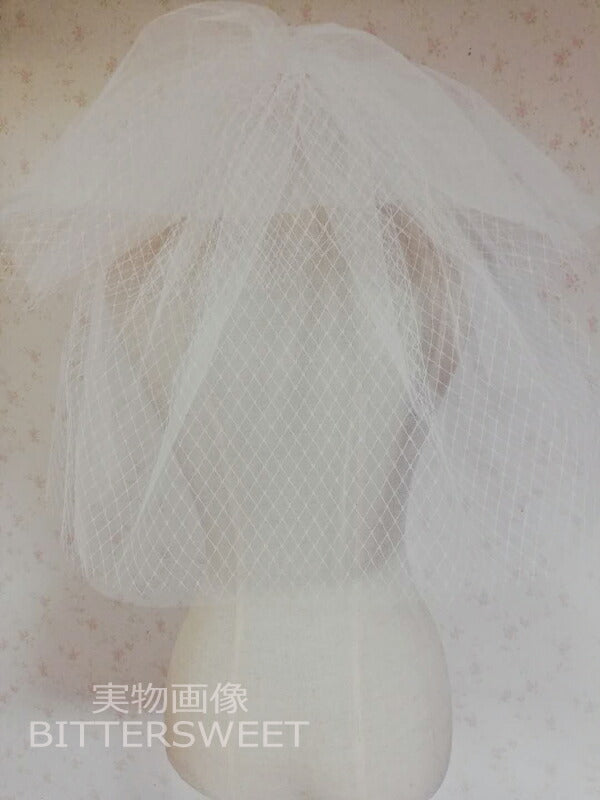 【ts37jd】ネットオーガンジーショートベール コーム付き