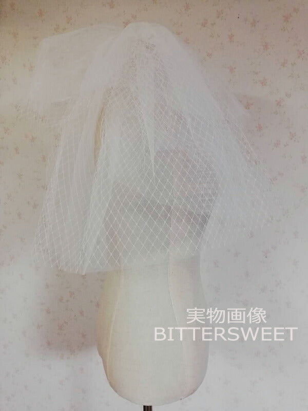 【ts37jd】ネットオーガンジーショートベール コーム付き