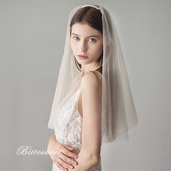 【ts47jd】ソフトチュールショートベール コーム付き 2カラー【60cm以下】