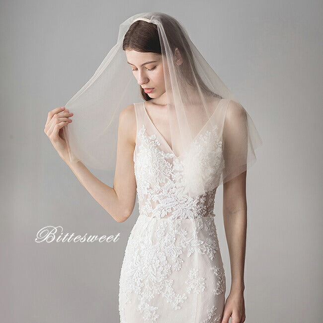 【ts47jd】ソフトチュールショートベール コーム付き 2カラー【60cm以下】