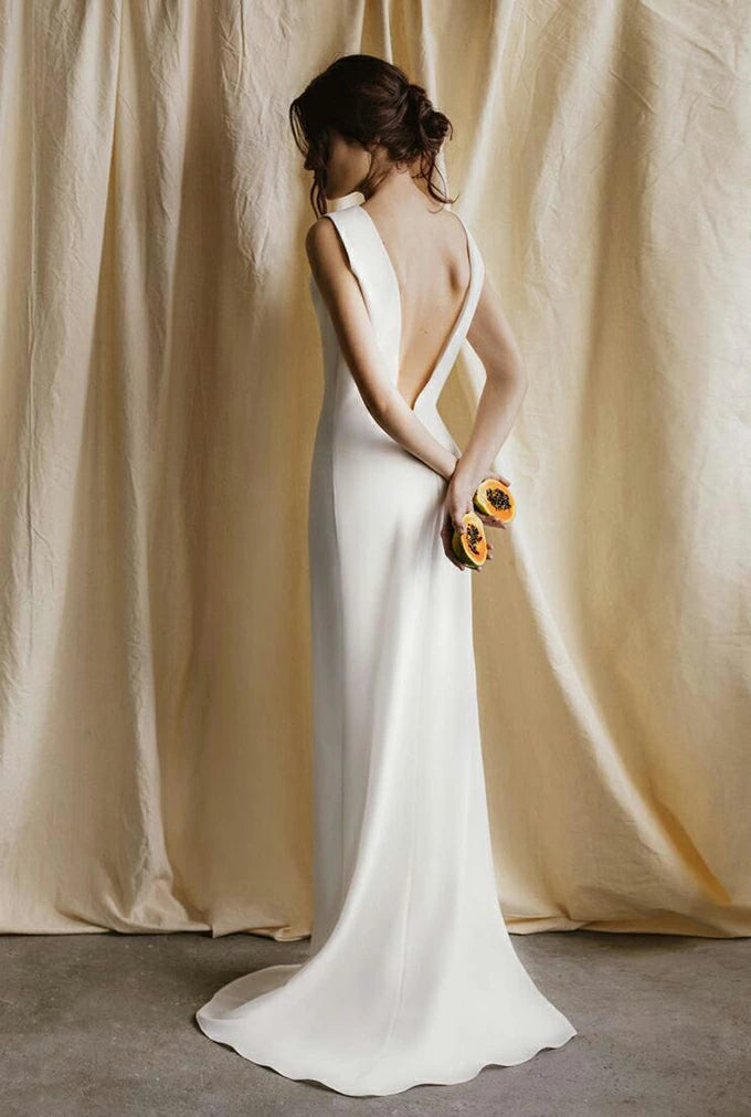 【wd271jx】バックレスノースリーブマーメイドドレス 2カラー