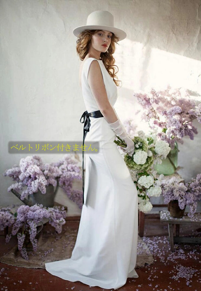 【wd271jx】バックレスノースリーブマーメイドドレス 2カラー