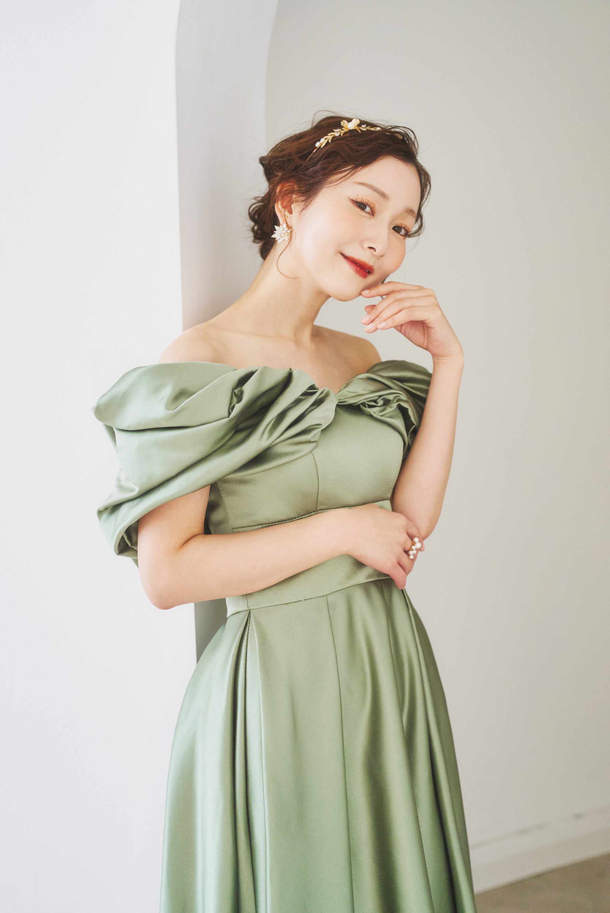 Dress Production（W262SI）前撮りドレス/ウェディングドレス 1万円台からのウエディングドレス♪オーダーメイド、二次会、前