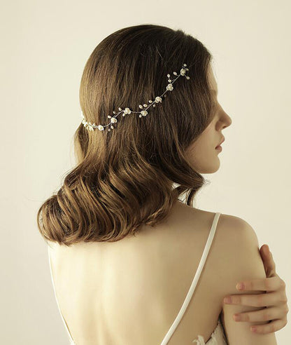 【ac198jd】パールフラワーヘッドドレス