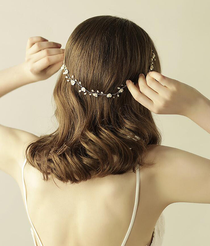 【ac198jd】パールフラワーヘッドドレス