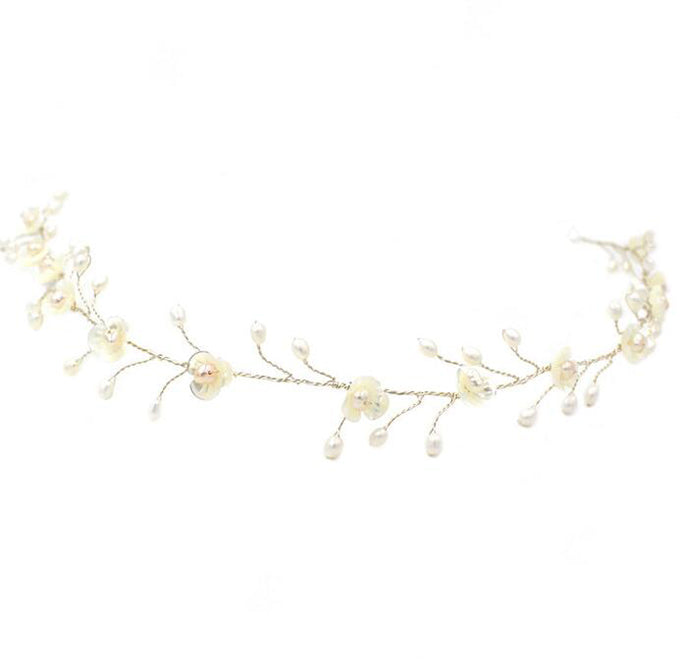 【ac198jd】パールフラワーヘッドドレス