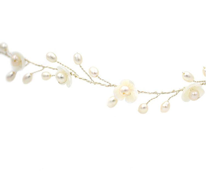 【ac198jd】パールフラワーヘッドドレス