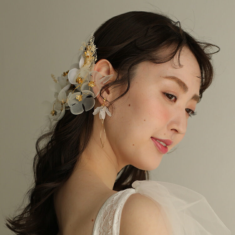 ac201ct】ウェディング ヘアアクセ ヘアアクセサリー 花 3点セット