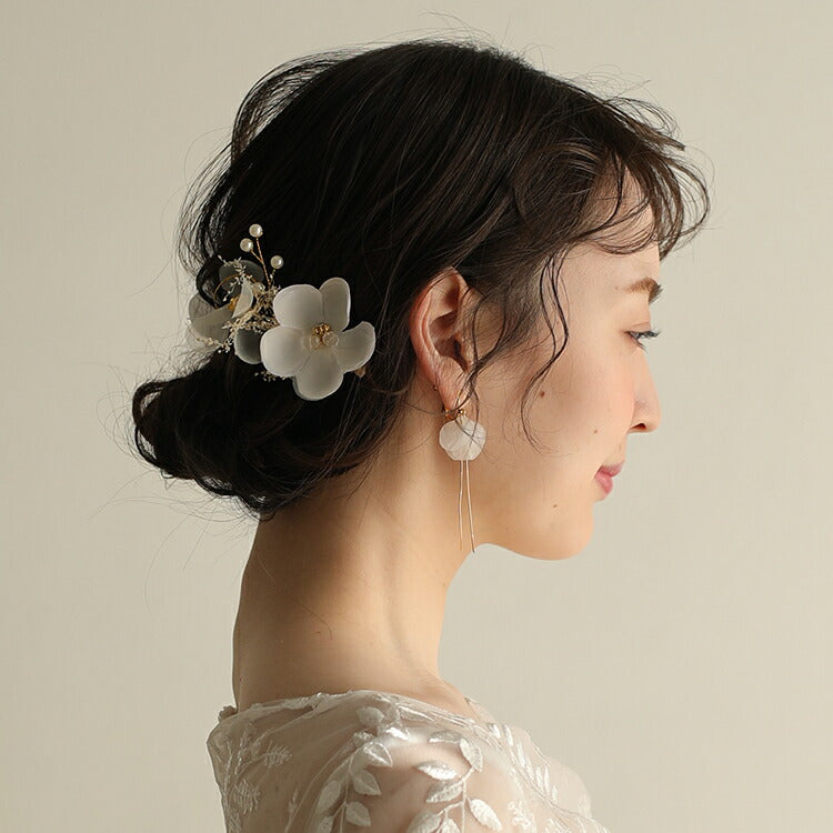 【ac201ct】ウェディング ヘアアクセ ヘアアクセサリー 花 3点セット ブライダル 髪飾り ウエディング ヘッドドレス 結婚式 花嫁 前撮り ヘッドアクセサリー へアドレス 小枝アクセサリー ゴールド パール ウェディングアクセサリー ブライダルアクセサリー