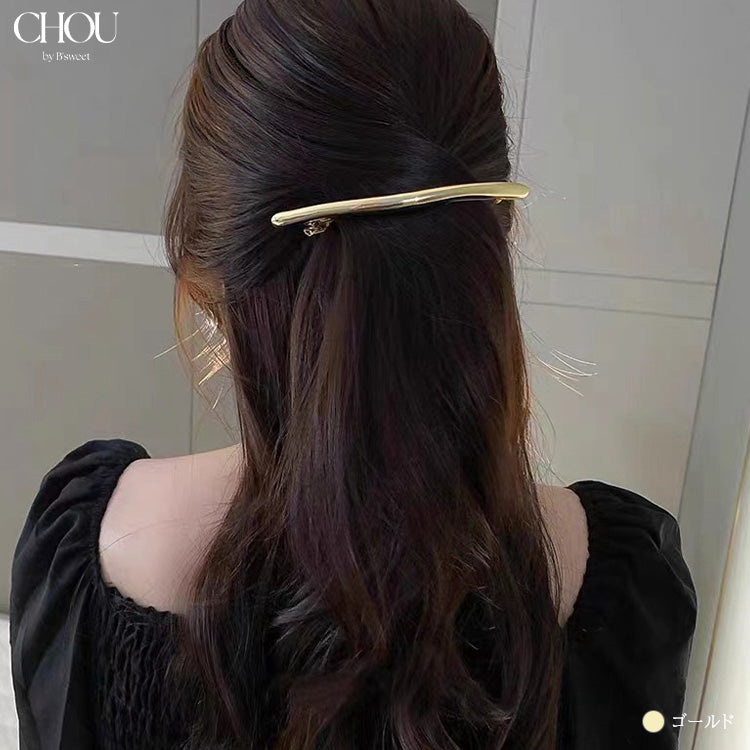 【ac263mo】メタルヘアバレッタ 2点セット