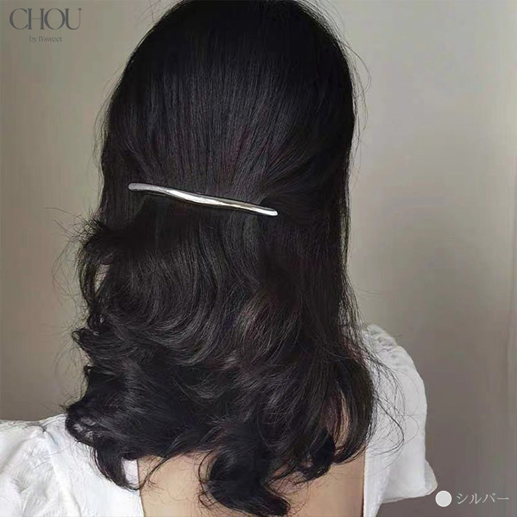 【ac263mo】メタルヘアバレッタ 2点セット