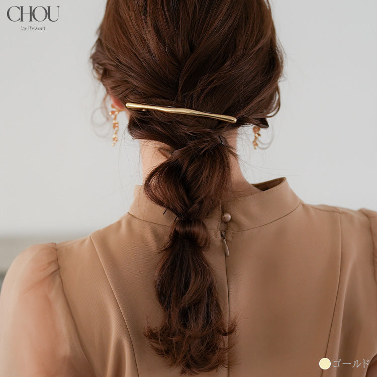 【ac263mo】メタルヘアバレッタ 2点セット