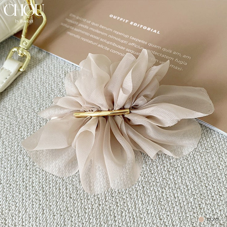 【ac264mo】シフォンフラワーバレッタ