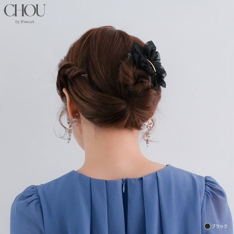 【ac264mo】シフォンフラワーバレッタ