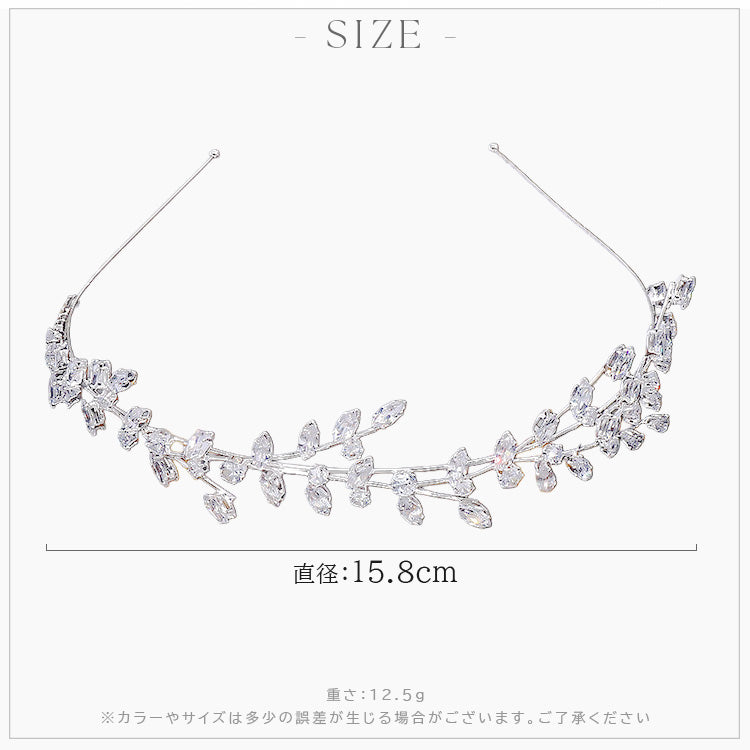 【ac270mo】リーフビジューカチューシャ