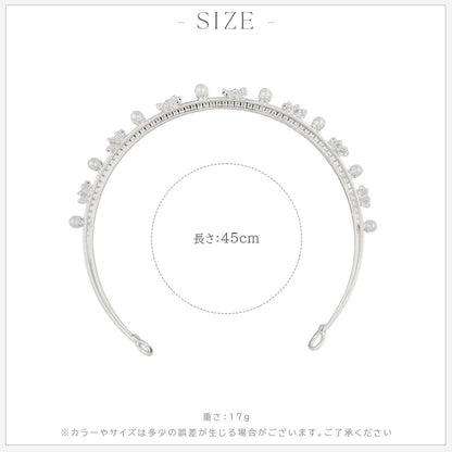 【ac273mo】ダブルライン パールビジューカチューシャ