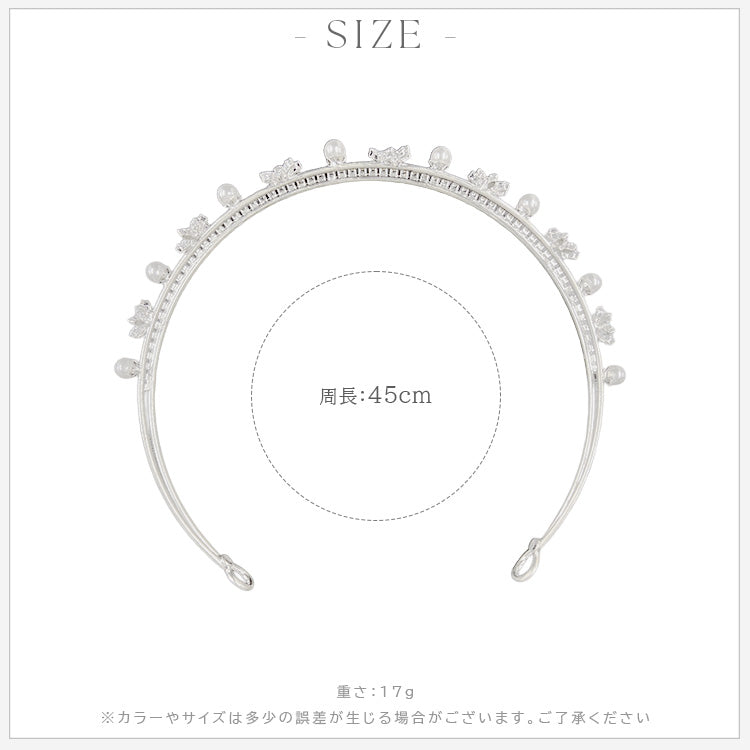 【ac273mo】ダブルライン パールビジューカチューシャ