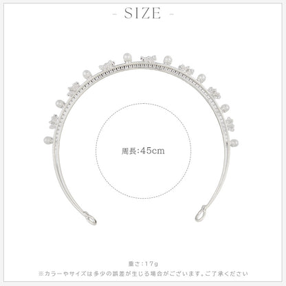【ac273mo】ダブルライン パールビジューカチューシャ