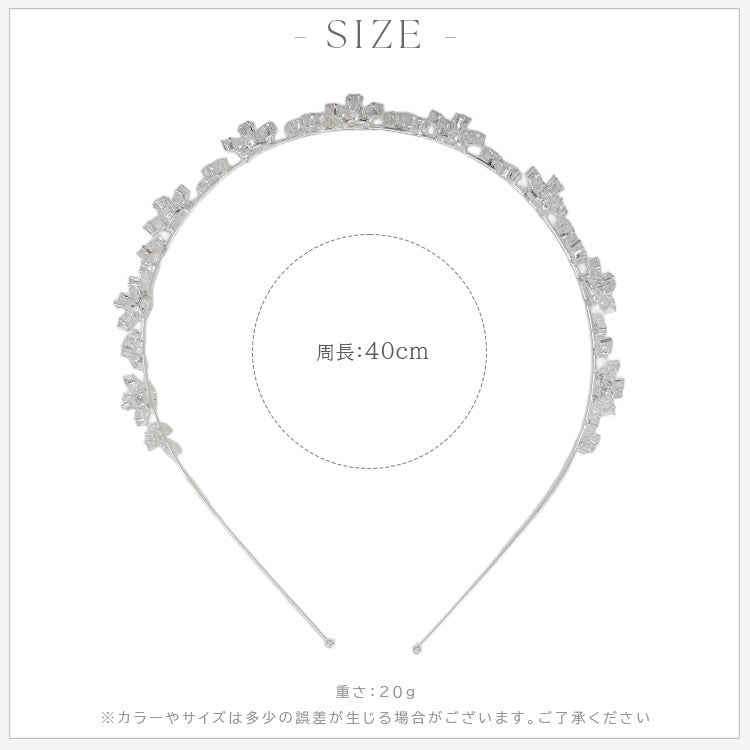 【ac275mo】フラワー＆リーフ ビジューカチューシャ