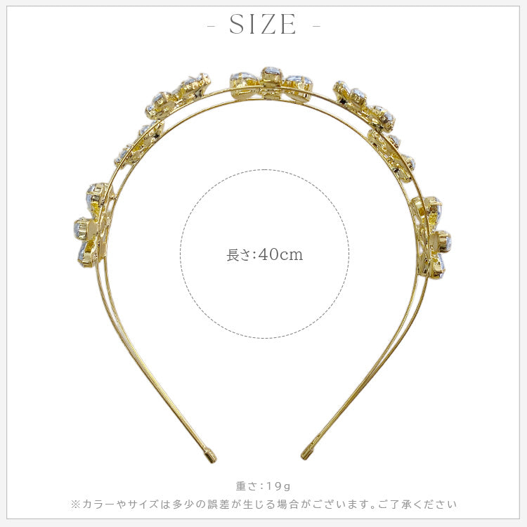 【ac276mo】ガーデンフラワー ビジューカチューシャ