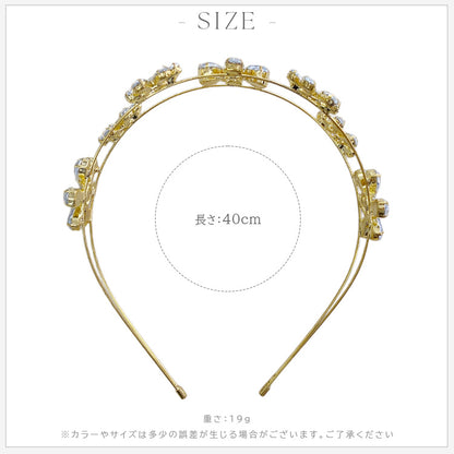 【ac276mo】ガーデンフラワー ビジューカチューシャ